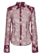 Mesh Fitted Shirt Pink ROTATE