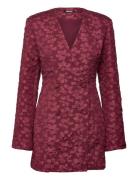 Jacquard Blazer Dress Burgundy ROTATE