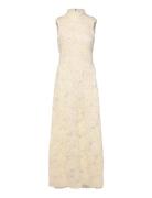 Flower Mesh Maxi Dress Cream ROTATE