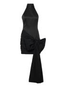 Satin Bow Dress Black ROTATE