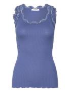 Rwbabette Sl U-Neck Long Lace Top Blue Rosemunde