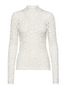 Rwdelicia Ls T-Neck T-Shirt Cream Rosemunde