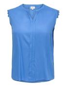 Carmumi S/L Top Wvn Noos Blue ONLY Carmakoma