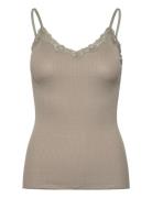 Rwbeatha Sl Regular Singlet Top Khaki Rosemunde