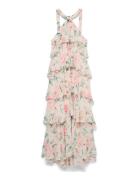 Vmfelicia Sl Ruffle Maxi Dress Exp Pink Vero Moda
