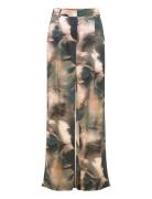 Sarah Elastic Waist Satin Pants Patterned Malina