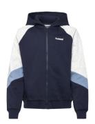Hmljr Loose Blocked Zip Hoodie Navy Hummel
