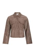 Vimerinda Crochet L/S Shirt - Noos Brown Vila