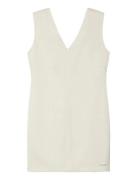 Heavy Textured Shine Mini Dress Cream Calvin Klein