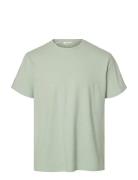 Slhadam Linen Blend Ss Tee Noos Green Selected