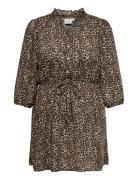 Carastina 3/4 V-Neck Abk Dress Wvn Zl Black ONLY Carmakoma