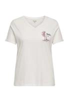 Carbea Ss V-Neck Tee Jrs Cream ONLY Carmakoma