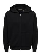 Onssade Ovz Ls Zip Cardigan Knit Black ONLY & SONS