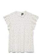 Vmtrine Sl Lace Top Wvn Noos White Vero Moda