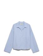Awally Ls Boxy Shirt Blue Vero Moda