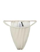 Pclaomi Lurex Bikini Adjustable Tanga Cream Pieces