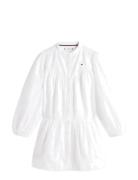 Broderie Anglaise Dress Ls White Tommy Hilfiger