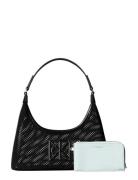 Emblem Mesh Shoulder Bag Black Calvin Klein
