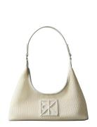 Emblem Mesh Shoulder Bag Cream Calvin Klein