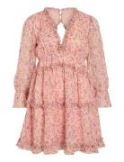 Vijasmine L/S V-Neck Short Dress/Dc/Ka Pink Vila