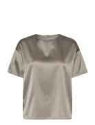 Rwjade Silk Ss Loose Blouse Khaki Rosemunde