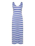 Striped Fluid Midi Jersey Dress Blue GANT