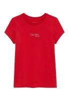 Signature Aw S/S T-Shirt Red Calvin Klein