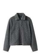 Nlfbaria Ls Short Zip Jacket Grey LMTD