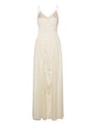 Satin Lace Maxi Dress White ROTATE