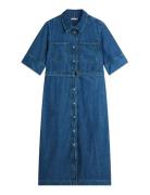 Dnm Lor Fit & Flare Ss Dress Blue Tommy Hilfiger