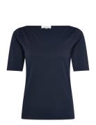 Rwnatali 2/4 Boatneck T-Shirt Navy Rosemunde