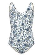Rkshiitake Low Back Swimsuit Blue Rosemunde Kids