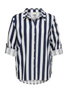 Cargoa 3/4 Strap Linen Bl Shirt Cc Pnt Navy ONLY Carmakoma