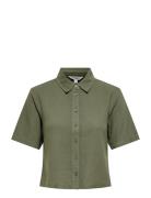 Cargoa S/S Linen Bl Shirt Cc Pnt Khaki ONLY Carmakoma