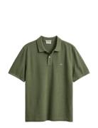 Reg Shield Ss Pique Polo Khaki GANT