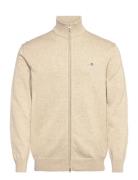 Cotton Knit Zip Cardigan Beige GANT