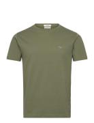 Slim Pique Ss T-Shirt Khaki GANT