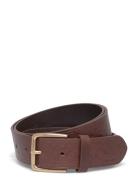 Allover Patterned Leather Belt Brown GANT
