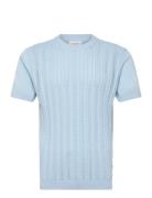 Knitted S/S O-Neck Tee Blue Lindbergh
