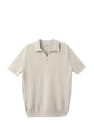 Structured Fine-Knit Polo Shirt Beige Mango