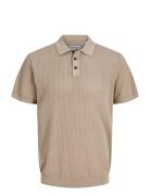 Jjjess Knit Polo Ss Beige Jack & J S