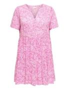Carzally S/S Thea Tunic Dress Noos Pink ONLY Carmakoma