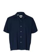 Slhrlxair Mix Ss Shirt Navy Selected