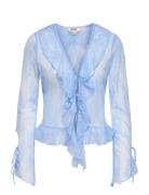 Onlcalibea L/S Ruffle Top Wvn Ex Blue ONLY