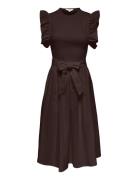 Onlavalora S/L Long Belt Dress Wvn Ex Brown ONLY
