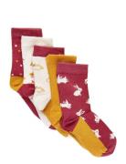 Sock W. Pattern Burgundy Minymo