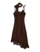 Vmsabrina Blk Scrf Flounce Dress Wvn Exp Brown Vero Moda