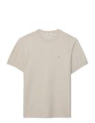 Ss Slim Micro Waffle Crewnk Tee Beige Calvin Klein Jeans