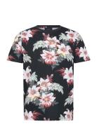 Slub Aop Tee S/S Black Lindbergh