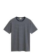 Pima Stripe Ss Tshirt Navy GANT